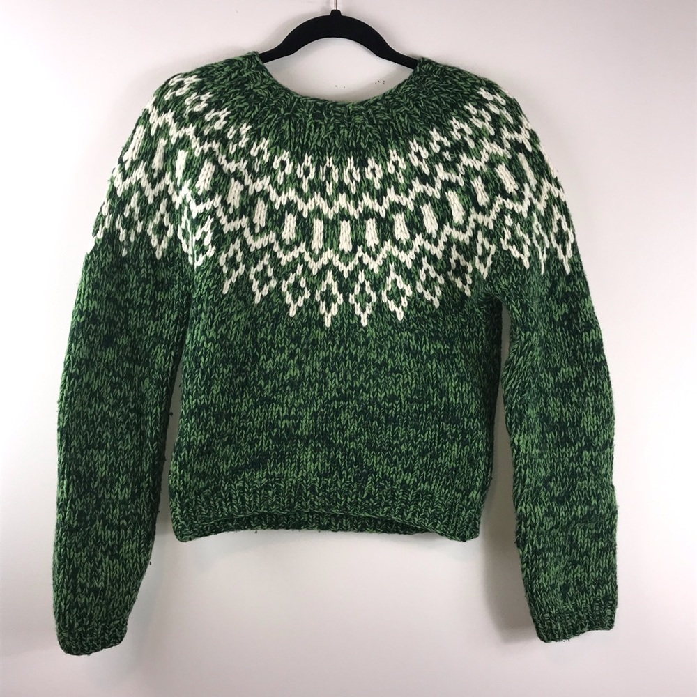 American Eagle Outfitters Hand Knit Lambs Wool Sweater - Picture 4 of 4